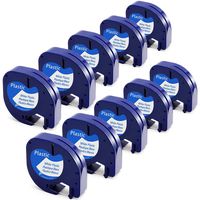 10-Pack Replacement for DYMO LetraTag Refills Plastic Tape 91331 (S0721610) Black Print on White Labeling Tape Work with DYMO LetraTag Plus LT-100H LT-100T QX50 (1/2 Inch x 13 Feet 12mm x 4m)