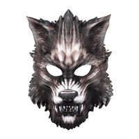 Halloween Mask Half Face Werewolf Mask for Festival Cosplay Halloween Costume Masquerade Parties,Carnival (Black)