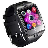 Qiufeng Q18 Smart Watch Smartwatch Bluetooth Touchscreen Sweatproof Phone with Camera TF/SIM Card Slot for Android and iPhone Smartphones for Kids Girls Boys Men Women(Black)