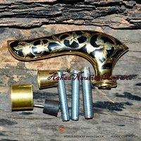 Vintage Designer Brass Handle Antique Wooden Walking Stick Cane Victorian Gift