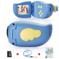 Themoemoe Kids Digital Camera for Girls Boys, Rechargeable HD Video Photo Camera for Kids Age 3-10, Kids Mini Camera Camcorder with 16GB SD Card Gift for Children (Blue)