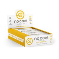 No Cow Protein Bar, Lemon Meringue Pie, 22g Plant Based Protein, Keto Friendly, Low Carb, Low Sugar, Dairy Free, Gluten Free, Vegan, High Fiber, Non-GMO, 12Count