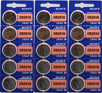 Sony Lithium 3V Batteries Size CR2016 Pack of 15