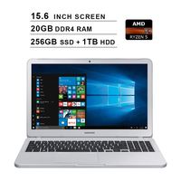 Samsung 2019 Premium Notebook 5 15.6 Inch FHD Laptop (AMD Ryzen 5 2500U up to 3.6GHz, AMD Radeon Vega 8, 20GB RAM, 256GB SSD + 1TB HDD, Bluetooth, HDMI, Windows 10)