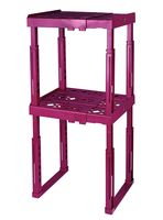 Tools for School Locker Shelf. Adjustable Width 8" - 12 1/2" and Height 9 3/4" - 14". Stackable and Heavy Duty. Ideal for School, Work and Gym Lockers (Magenta Double)