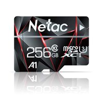 256GB Micro SD Card, Netac Memory Card MicroSD High Speed Transfer A1 C10 U3 MicroSDXC TF Card for Cemera/Phone/Nintendo-Switch/Galaxy/Drone/Dash Cam/GOPRO/Tablet/PC/Computer with Adapter