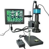 HAYEAR Full Set 14MP Industrial Digital Microscope Camera HDMI USB Outputs+180X C-Mount Lens+8" HD LCD Monitor+60 LED Illumination Light Lamp