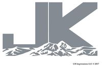 UR Impressions Silv JK Mountains Decal Vinyl Sticker Graphics for Jeep Wrangler 4x4 Unlimited Sahara Rubicon Moab Overland Arctic SUV Walls Windows Laptop|Silver|7.5 X 4.4 inch|URI482-S