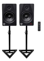 Rockville HTS8B 8" 1000W Powered Home Theater Speakers w/Bluetooth/FM/USB+Stands