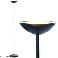 Brightech SkyLite LED Torchiere Floor Lamp - Bright, High Lumen Uplight for Reading In Living Rooms & Offices - 3 Way Dimmable to 30% Brightness - Tall Standing Pole Light - Black