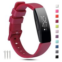Newnal Compatible with Fitbit Inspire HR Bands/Inspire Band/Ace 2 Bands for Kids Women Men Small Wine Red, Silicone Sports Wrist Bands for Fitbit Inspire HR Accessories