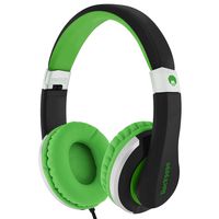 RockPapa I22 Foldable Adjustable On Ear Headphones with Microphone for Kids/Adults iPhone iPad iPod Tablets MP3/4 DVD Computer Black/Green