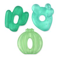 Itzy Ritzy Water-Filled Teethers; Set of 3 Coordinating Cactus Water Teethers; Textured On Both Sides to Massage Sore Gums; Can Be Chilled in Refrigerator; Set of 3 Green Cacti