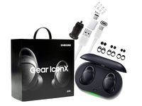 Samsung Gear IconX (2018 Edition) Black Bluetooth Cord-Free Fitness Earbuds, w/On-Board 4Gb MP3 Player - with Car Charger & OTG C - (Renewed)