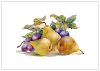 NW Pitney Ink Autumn Fruit Inspirational Thanksgiving Greeting Card, 7 x 5 Inches (1192ISP)