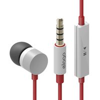 elago E502M Control Talk in-Ear Earphones-Carrying Case Included (Compatible with iPhone 6/6+,5/5S,4/4S,Galaxy. Control-Talk with Built in Microphone)-[White/Red]