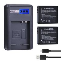 PowerTrust 2Pcs 1400mAh DMW-BLG10 DMW BLG10 DMW-BLE9 BLE9 BLE9E Camera Battery and LCD USB Charger for Panasonic Lumix DMC GF6 GX7 GF3 GF5 GX80
