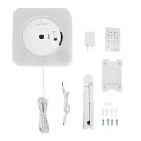 Zerone Wall Mounted Bluetooth CD Player, Portable CD MP3 Player Kit FM Radio Hifi Speaker with Remote Control, USB Cable, Stand White (White)