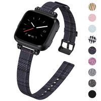 KIMILAR Woven Band Compatible with Fitbit Versa/Versa 2 Bands, Fabric Women Beaded Slim Replacement Breathable Strap Wristband Accessories (Also Fit for Versa Lite)