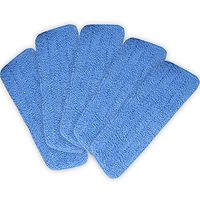 Chonlakrit Lot of 5 Blue Microfiber Mop Pads Head Wet Dry Mops Refill For 15" Flat Mop Base