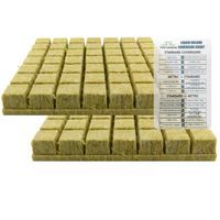 1.5" Rockwool Starter Plugs, 2 Sheets of 49 Plugs (98 Plugs Total) + Twin Canaries Chart