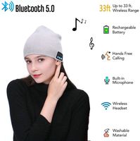 SINNESKY Bluetooth Beanie, Gifts for Men and Women, Wireless Beanie Music Hat with V5.0 Built-in HD Stereo Speakers & Microphone for Outdoor Sports, Christmas Birthday Thanksgiving Day Gift(Gray)
