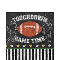 Amscan Football Game Time 6.5" Luncheon Napkins, Black White Brown, 36 CT