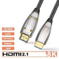 Forestchill HDMI 2.1 Fiber Optic Cable,Real 8K, 8K@60Hz, 4K@120Hz, 48Gbps, Supports eARC, HDR, HDCP2.2, 3D, Dolby Vision, Subsampling 4:4:4, Flexible Cable for Xbox PS3 PS4 Gaming HDTV (L-40ft)