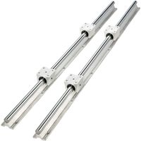 BestEquip Linear Rail 2PCS SBR16-1200mm Linear Slide Rail 4PCS SBR16UU Bearing Block CNC Kit Linear Rails and Bearings Kit CNC Rails Linear Rail Set forAutomated Machines and Equipments