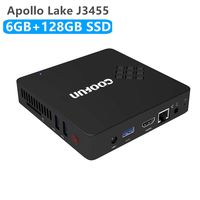 COOFUN Desktop Mini PC Intel Apollo Lake Celeron J3455 Processor (up to 2.3GHz),6G DDR3/SSD 128GB Windows 10 Pro HDMI&VGA Display 2.4G+5G Dual WiFi USB 3.0/BT 4.2 Support Linux, WOL and PXE Boot