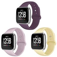 Kmasic Sport Band Compatible Versa/Versa Lite Edition 3 Pack, Soft Silicone Strap Replacement Wristband Compatible Versa Smart Fitness Watch, Large Small (A-3 Pack, Small)