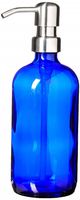 Industrial Rewind Cobalt Blue Glass Soap Dispenser with Stainless Pump - 8oz Soap Bottle or Lotion Bottle (Cobalt Blue/Stainless)