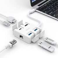 IQIYI USB C Hub Adapter, 5-in-1 Type C Hub with Gigabit Ethernet, 4K HDMI Output, USB C Power Delivery, USB 3.0 Ports, Multiport Adapter for MacBook Pro and Other Type-C Devices