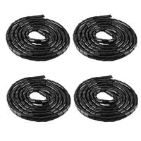 Coolfuy 4Pcs Spiral Wire Wrap Tube Cable Manager Cable Sleeves Winding Pipe Black Dia 20MM-Length 3M