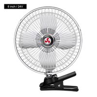 SHZONS Car Electric Fan 24V 8" Small Truck Inside Refrigeration Powerful Large Wind 180 Degree Rotatable