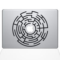 The Decal Guru Circle Maze Runner MacBook Decal Vinyl Sticker - 11" MacBook Air - Black (1289-MAC-11A-BLA)
