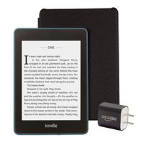 Kindle Paperwhite Essentials Bundle including Kindle Paperwhite - Wifi with Special Offers, Amazon Leather Cover, and Power Adapter