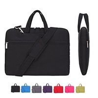 Laptop Case, Laptop Shoulder Bag, CROMI Simplicity Slim Lightweight Briefcase Commuter Bag Business Sleeve Carry Hand Bag Nylon Waterproof Notebook Shoulder Messenger Bag (Black, 15.6 inch)