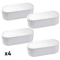 D-Line Cable Management Box 4X (Bulk Deal) Hide Cords and Power Strips in Home or Office (Large, White, Case of 4)