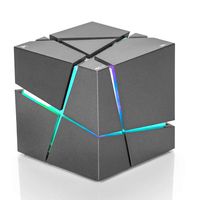 Bluetooth Speakers with Colorful LED Light, Mini Portable Bluetooth 4.0 Wireless Speaker Stereo Magic Cube Music Player Hand Free Speaker for iPhone iPad Samsung Galaxy MP3 MP4 CD Player Black