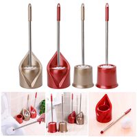 RingBuu Toilet Brush with Holder - Stainless Steel WC Bathroom Cleaning Toilet Brush Head Holder Home Hotel Brusher