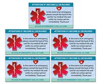 TLC Safety By Design 5 Pk. Medical ICE Alert Card in Case of Emergency I.D. Identification Wallet Economy Weight 16 Pt. Card Stock (Qty. 5 from TLC)