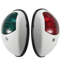 Jili Online Pair Black or White Housing Marine Boat Yacht Light 12V LED Bow Navigation Lights Red Green - White