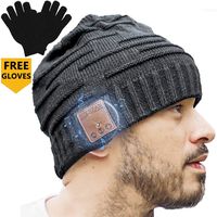 Upgraded Unisex Knit Bluetooth Beanie Winter Music Hat Headphones V4.2 w/Built-in Stereo Speaker Unique Christmas Tech Gag Gifts for Boyfriend/Him/Men/Teen Boys/Stocking Stuffers Best Friend Birthday