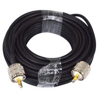 RG58 15M Low Loss UHF PL-259 Male to Male WiFi Antenna Cable Coaxial PL259 Coax Connectors for Ham or CB Radio Antenna Extension Coax for VHF HF Radio rg58 Coax Cable