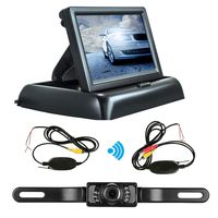 Backup Camera and Monitor Kit Wireless HD Digital 4.3" TFT LCD Monitor Foldable Waterproof Rear View Backup Camera Monitor for Cars/Trucks/Rear View Camera Guide Lines On/Off Reversing Use