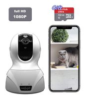 Security Camera Full HD 1080P WiFi Baby/Pet/Home Monitor - weJupit Wireless Indoor Pan/Tilt/Zoom IP Camera, Motion Detection, Two-Way Audio, Night Vision - Cloud Storage & Free 32G SD Card