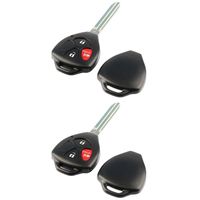 Key Fob Keyless Entry Uncut Remote Shell Case & Pad fits Toyota, Pontiac, Scion, Set of 2