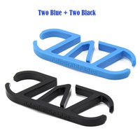 Admirable Idea 4pcs Headsets Headphones Earphones Cord Organizer Winder USB Cables Wraps Earbuds Storage Holder Convenient Phone Holder Mount Stand,Blue & Black