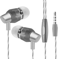 Tuscom Universal 3.5mm in-Ear Superb Bass Headset Earbuds, Mic for Cell Phone,for Voice Calls and Music for for Android & iOS System,Noise-Cancelling, Sports Earphone(5 Colors) (Gray)